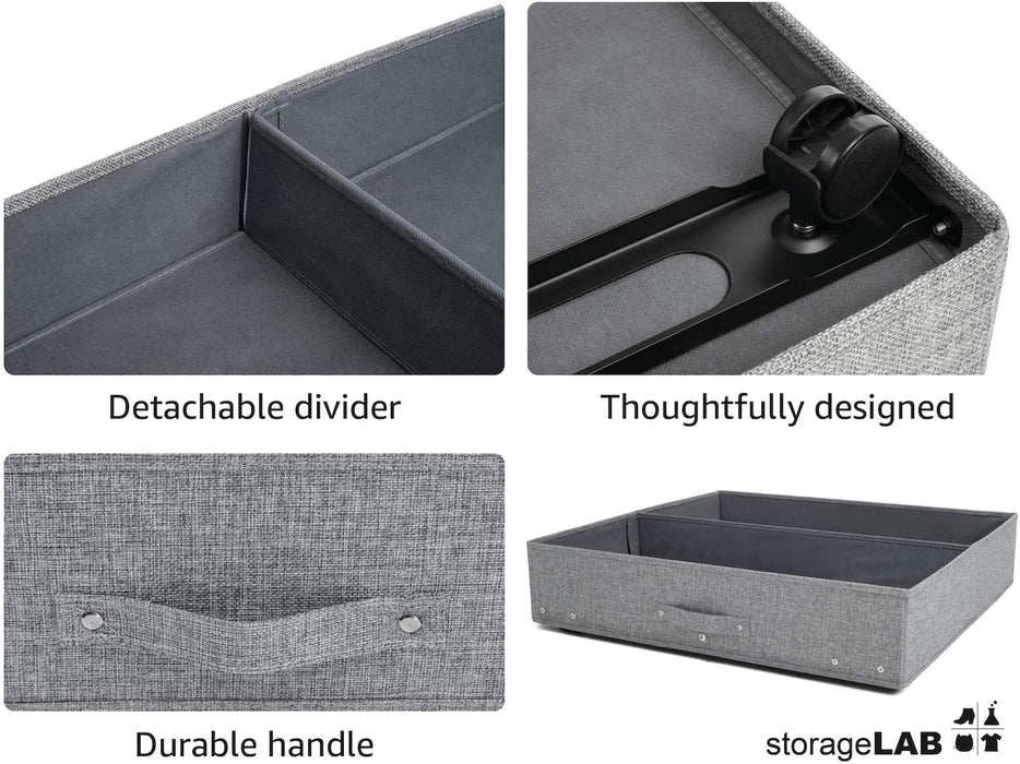 Underbed Storage with Wheels (Two Pack) - Grey