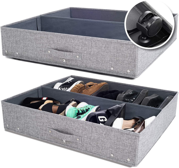 Underbed Storage with Wheels (Two Pack) - Grey