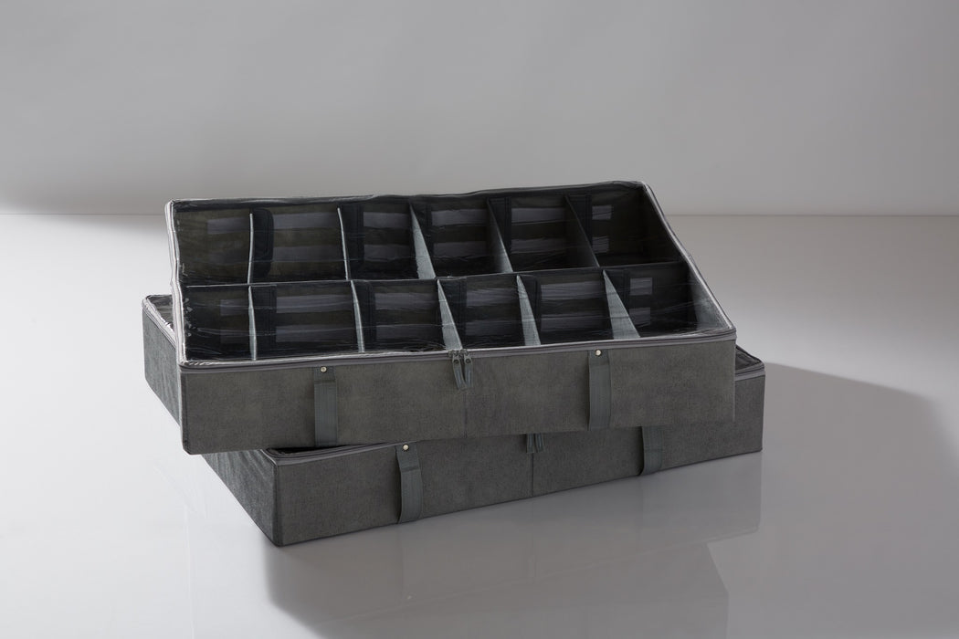 Underbed Shoe Storage (Two Pack) - Grey