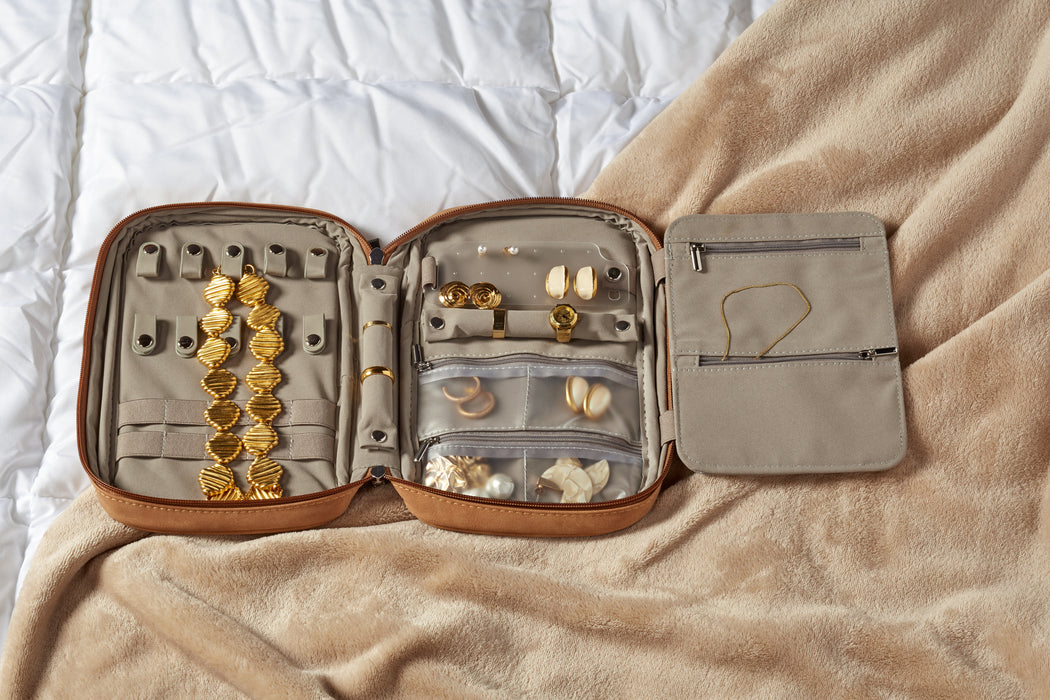 Travel Jewelry Organizer - Tan