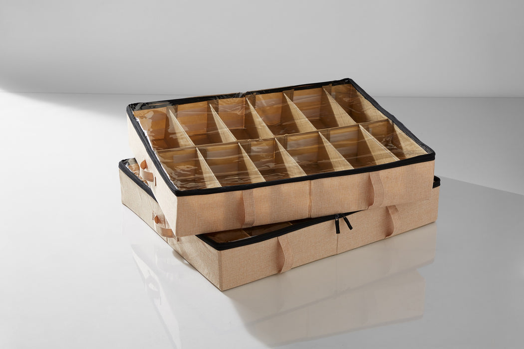 Underbed Shoe Storage (Two Pack) - Cream