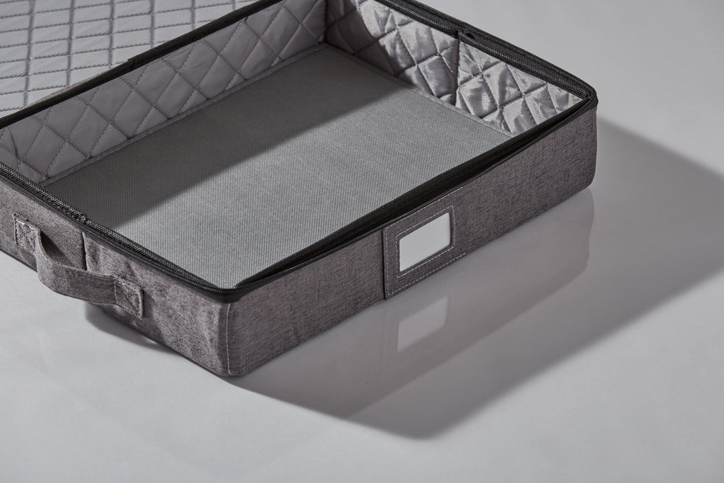 Dinnerware Platter Storage Case – Quilted, Grey