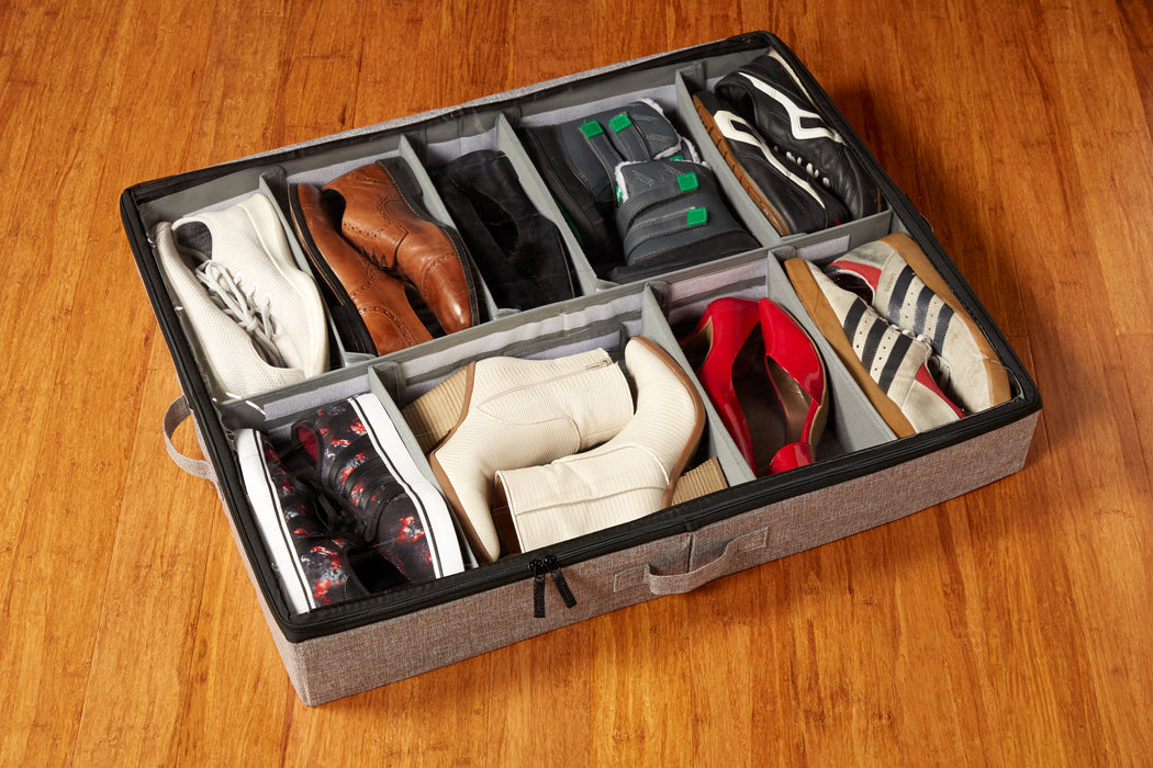 Low-Profile Underbed Shoe Storage (Two Pack) - Grey