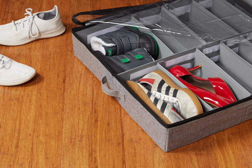 Low-Profile Underbed Shoe Storage (Two Pack) - Grey