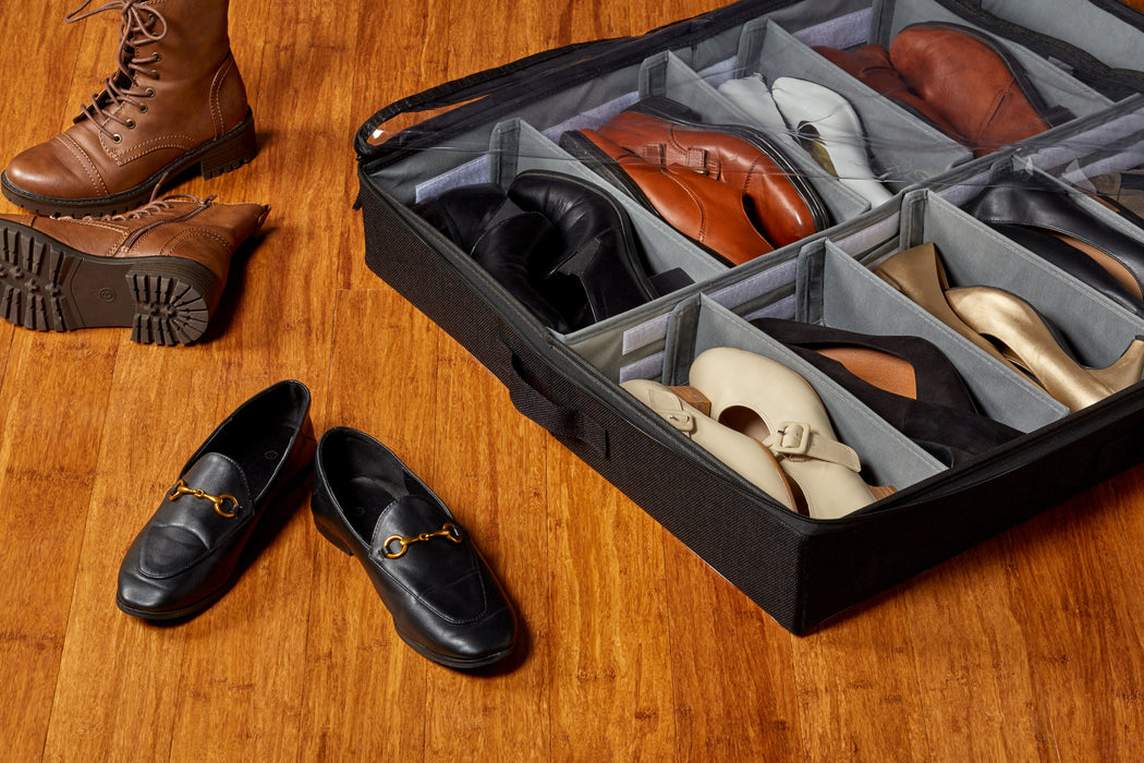Low-Profile Underbed Shoe Storage (Two Pack) - Black