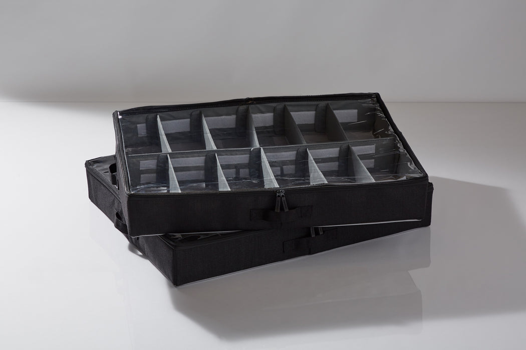 Low-Profile Underbed Shoe Storage (Two Pack) - Black