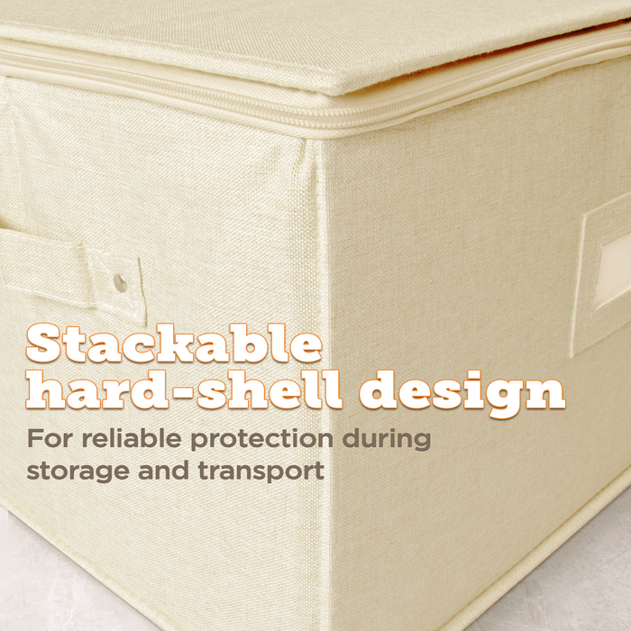 StorageLAB Wine Glasses Storage Container for Kitchen Organization – Quilted, Cream or Grey