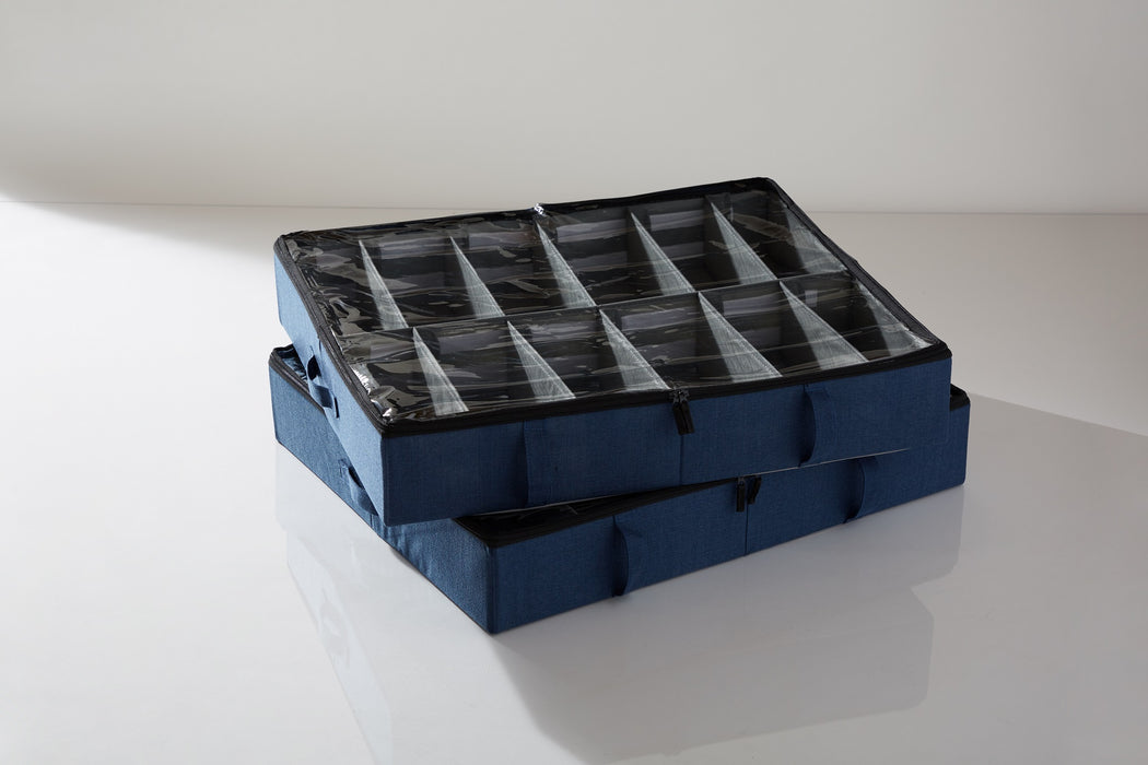 Underbed Shoe Storage (Two Pack) - Navy