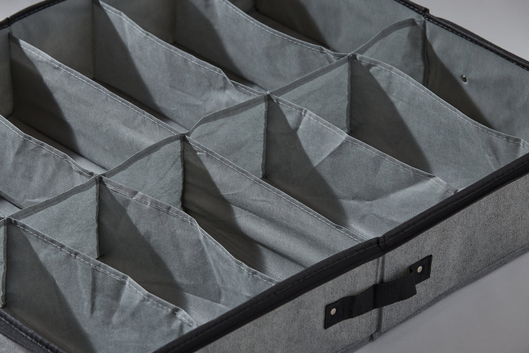 Underbed Shoe Storage (Two Pack) – Grey, Black Handles