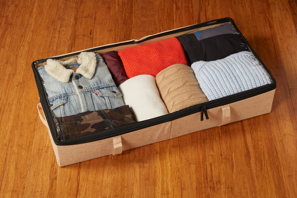 Underbed Clothing Storage (Two Pack) Cream — StorageLAB